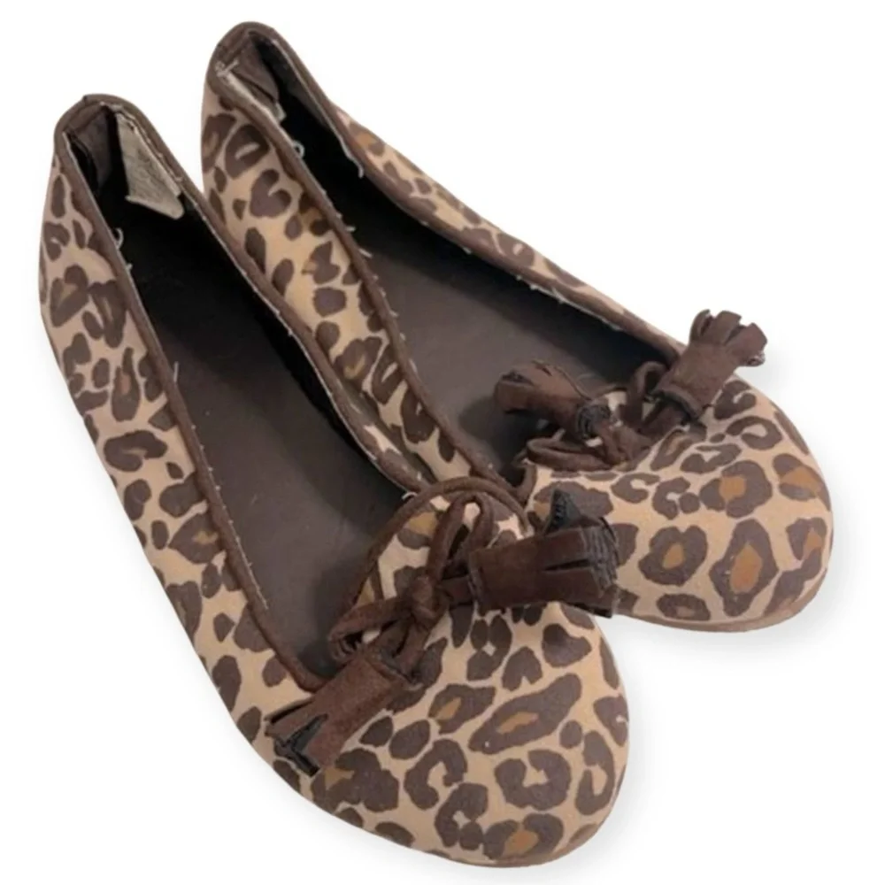 Girls Animal Print Slip On‎ Flat Shoes Size 13